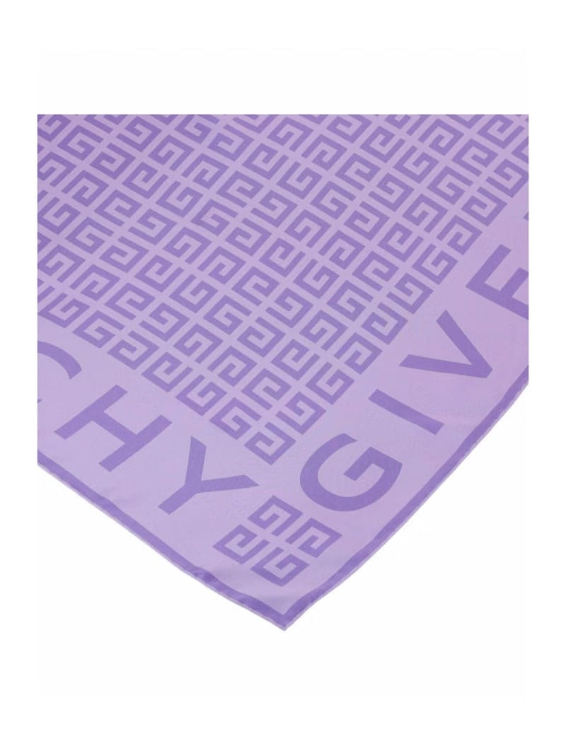Givenchy 4G Logo Silk Scarf Lavender