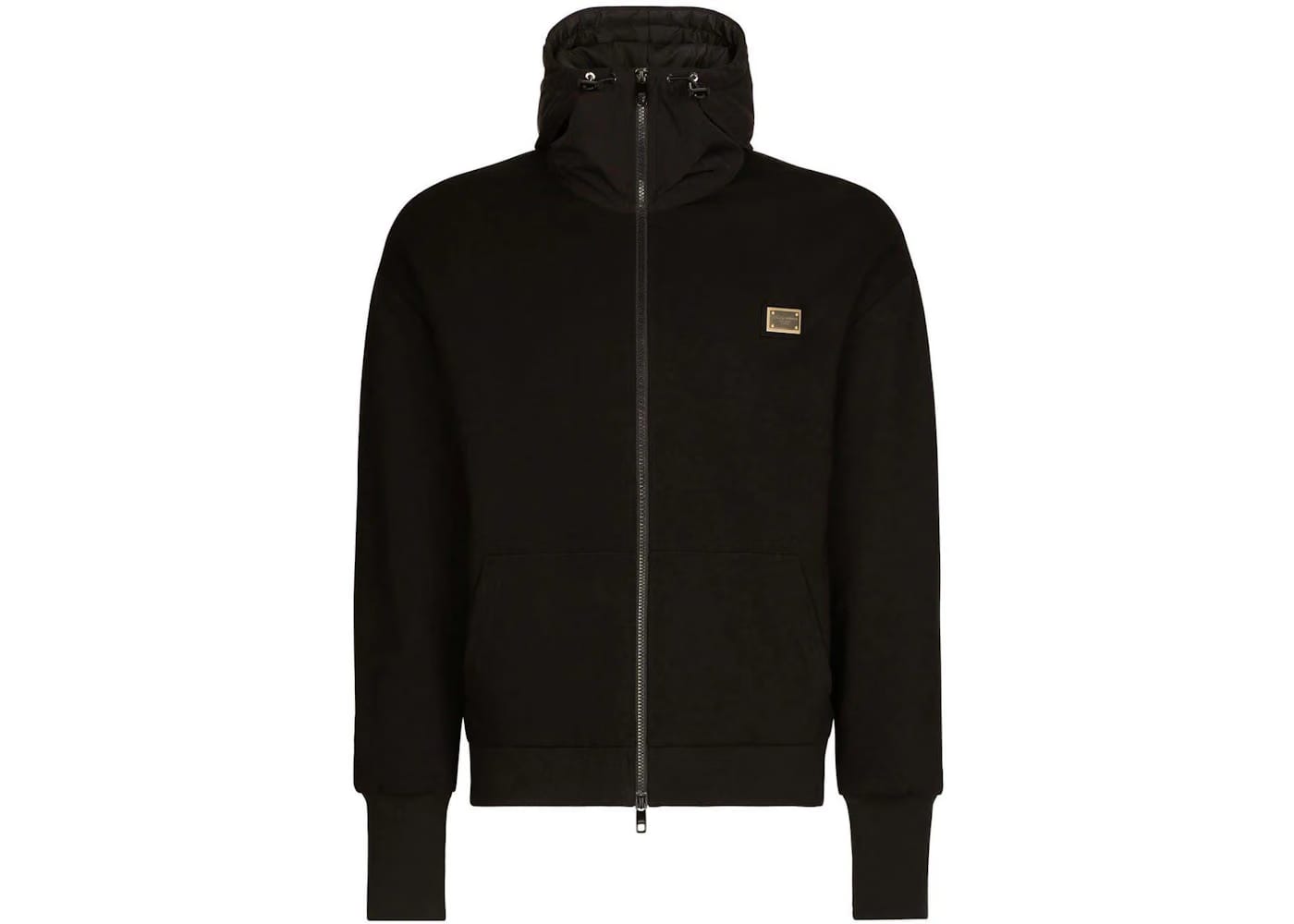 Dolce & Gabbana Logo-Plaque Hooded Jacket Black