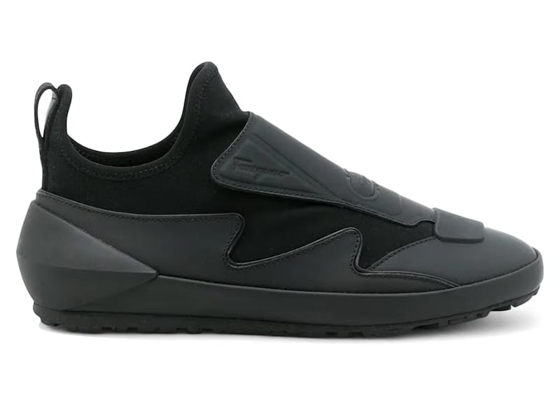 Ferragamo Leather Sock Style Sneakers Black (Women's)