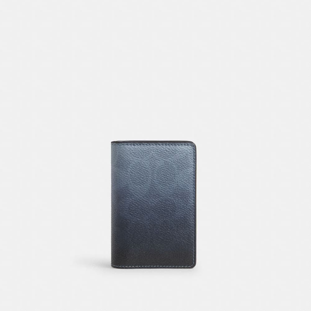 Coach Id Card Wallet In Ombre Signature Canvas Blue