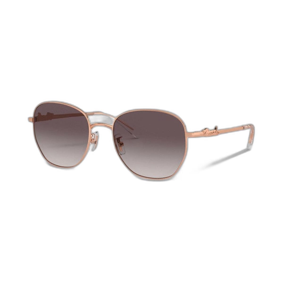 Coach Coach Script Round Sunglasses Rose Gold Black