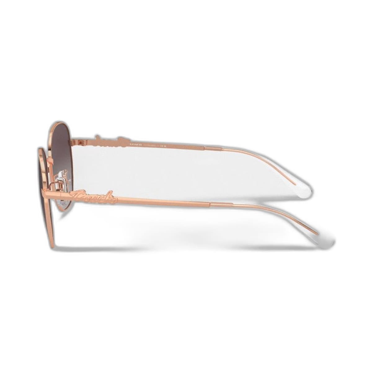 Coach Coach Script Round Sunglasses Rose Gold Black