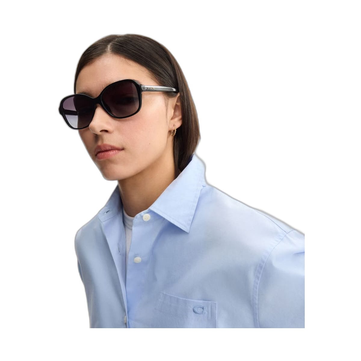 Coach Oversized Oval Sunglasses Black
