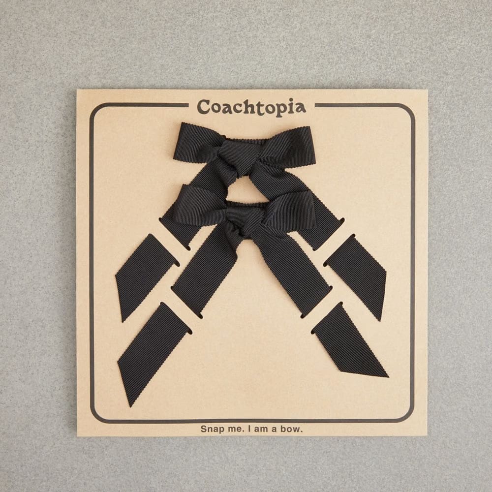 Coach Set Of Bows In 100% Recycled Polyester Black