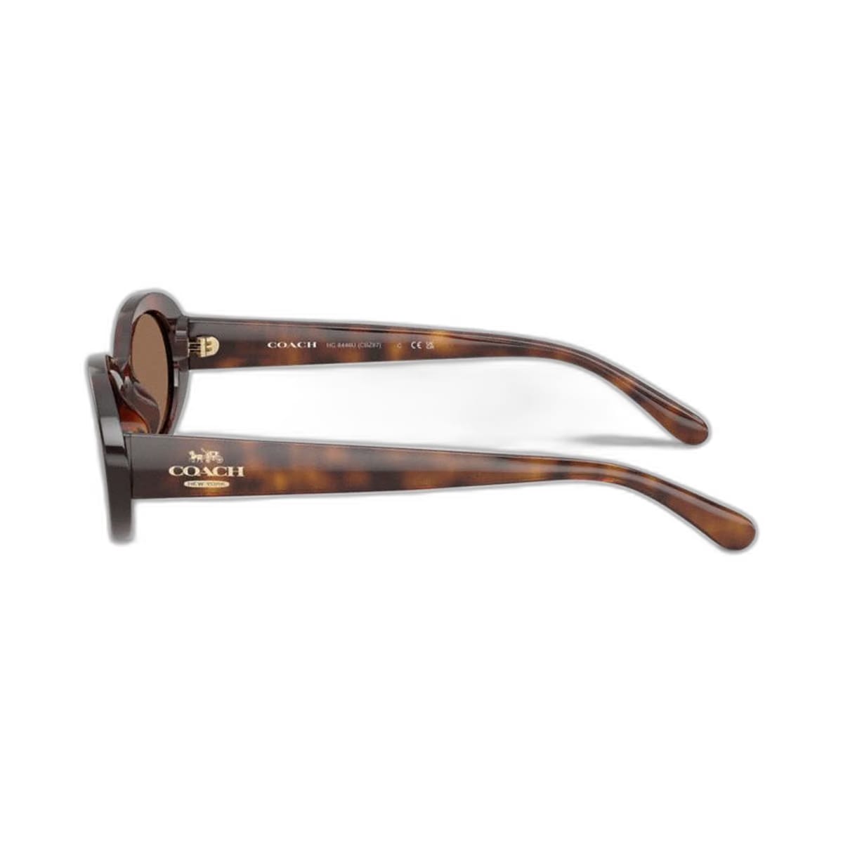 Coach Narrow Oval Sunglasses Dark Tortoise