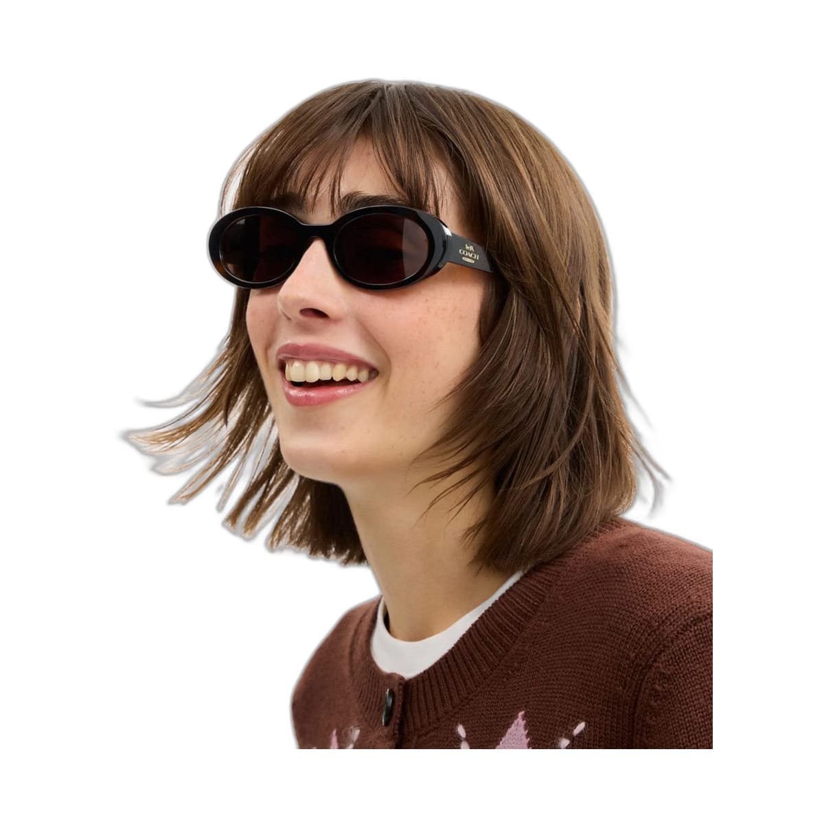 Coach Narrow Oval Sunglasses Dark Tortoise