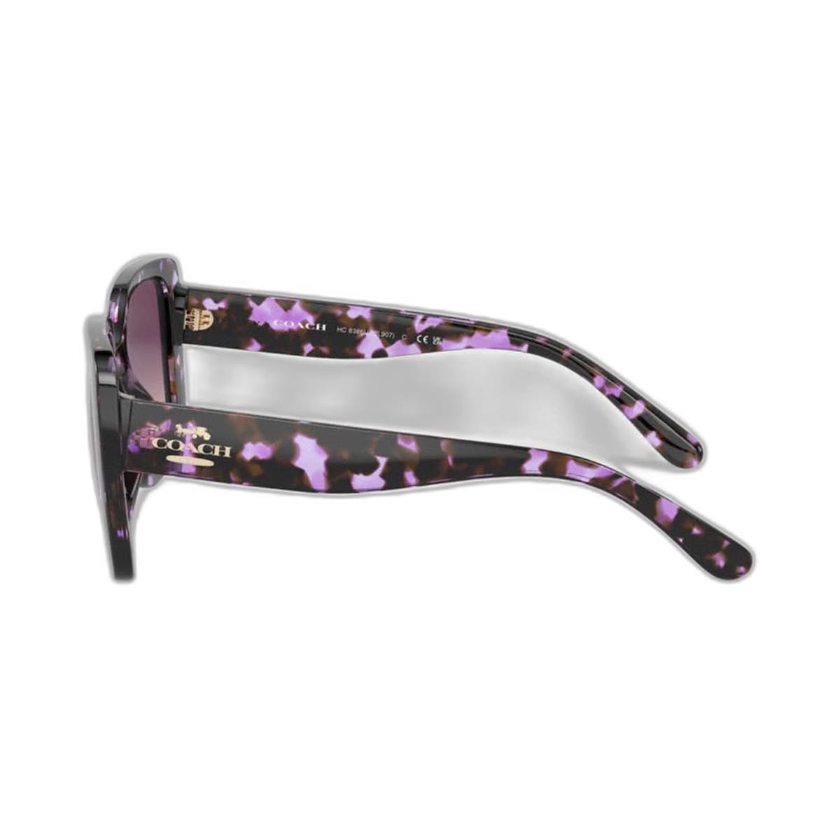 Coach Oversized Square Sunglasses Purple Tortoise