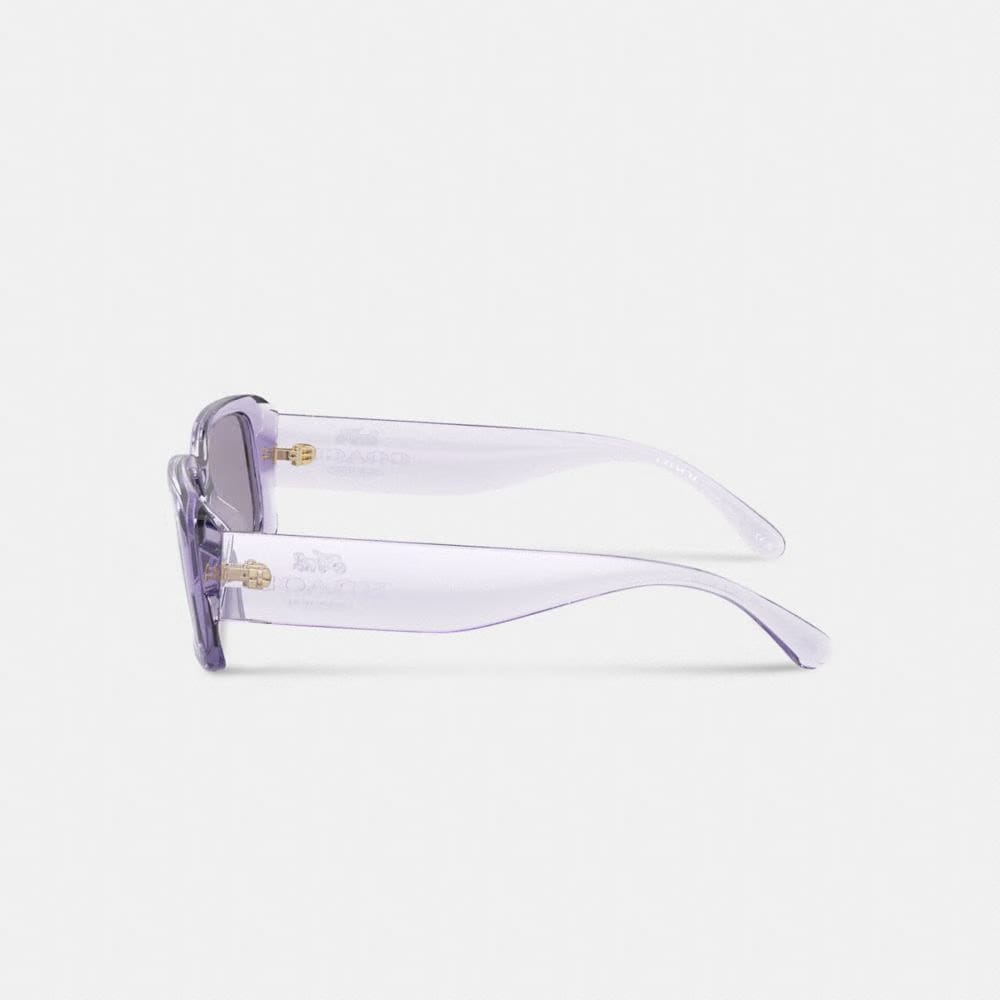 Coach Narrow Rectangle Sunglasses Transparent Purple