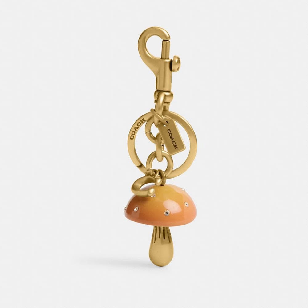 Coach Mushroom Bag Charm Brass Mustard