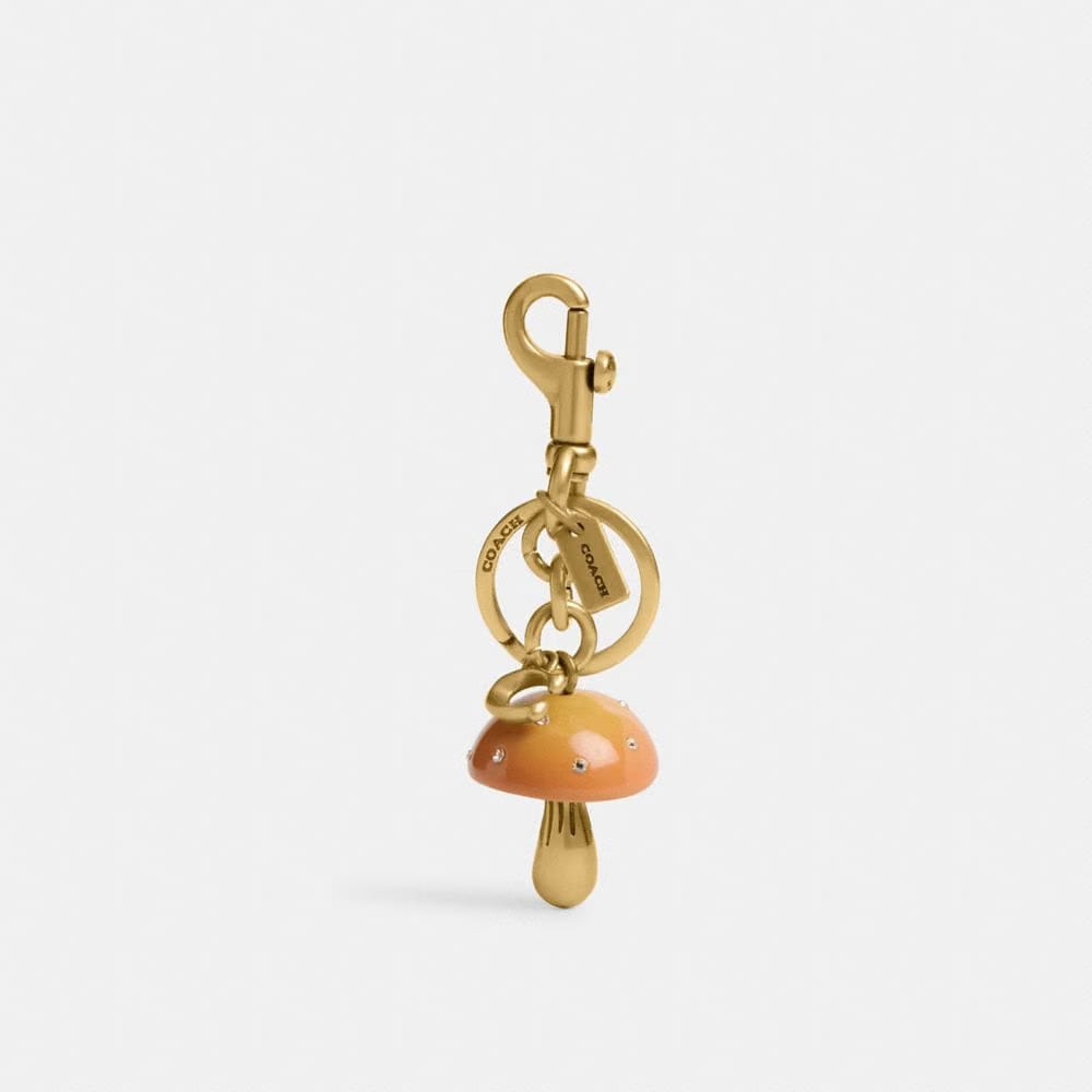 Coach Mushroom Bag Charm Brass Mustard