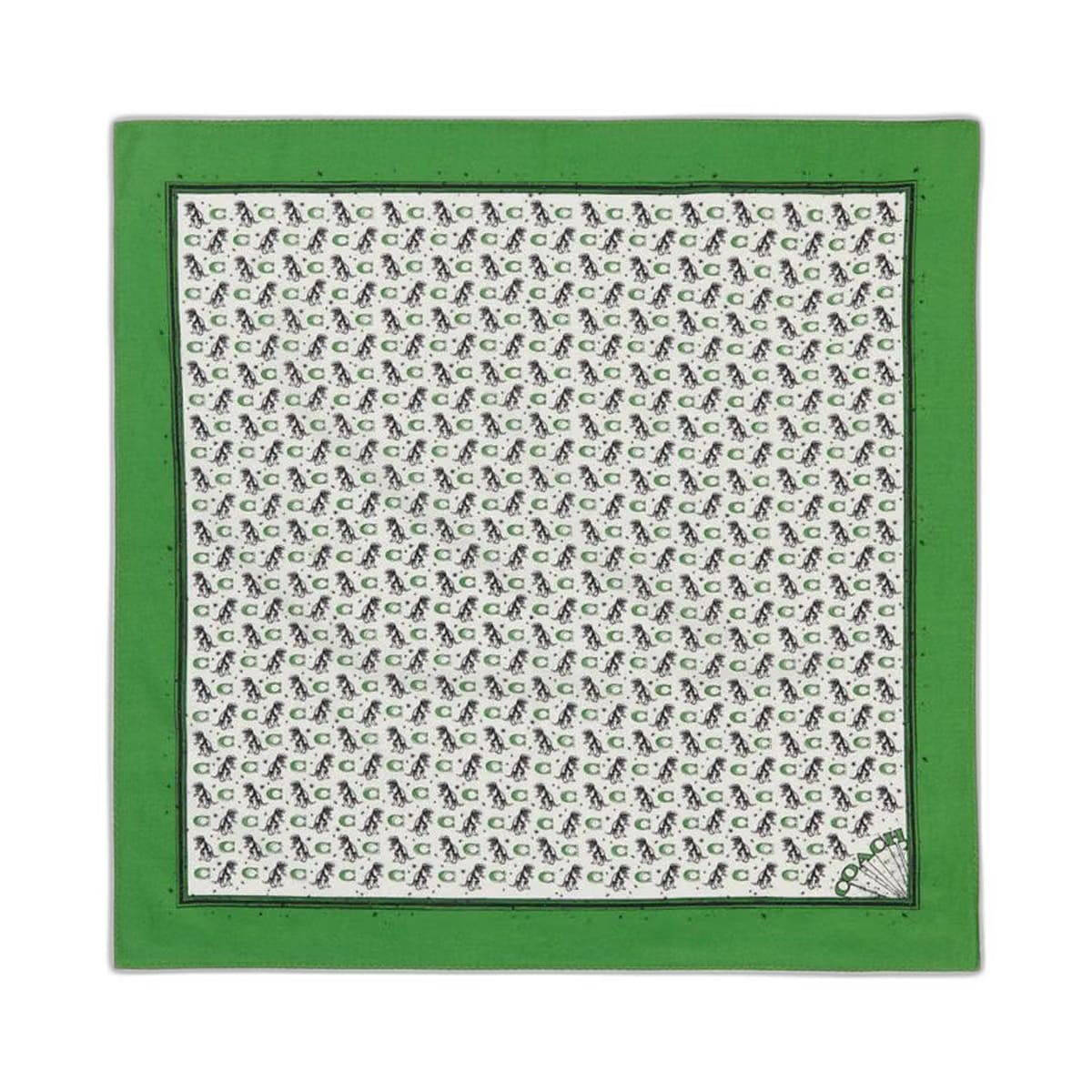 Coach Dino Print Bandana Green