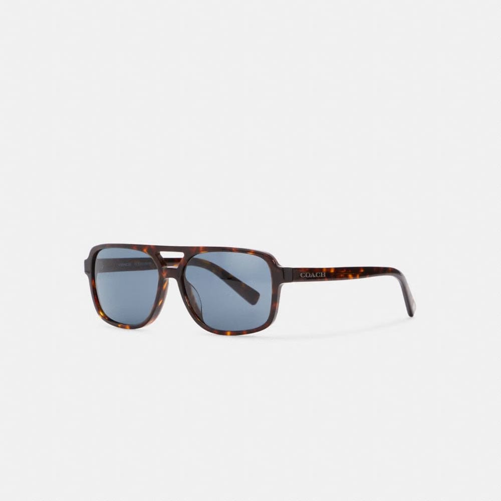 Coach Signature Pilot Sunglasses DARK TORTOISE