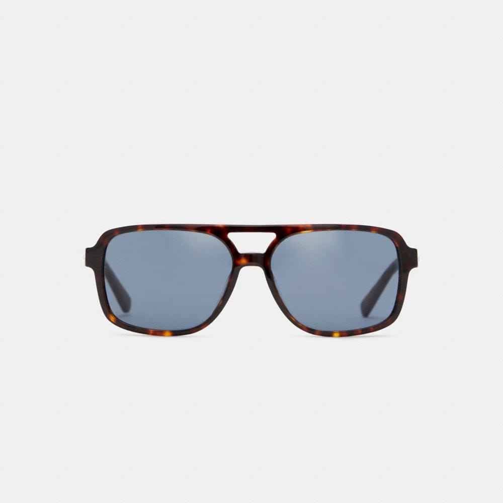 Coach Signature Pilot Sunglasses DARK TORTOISE