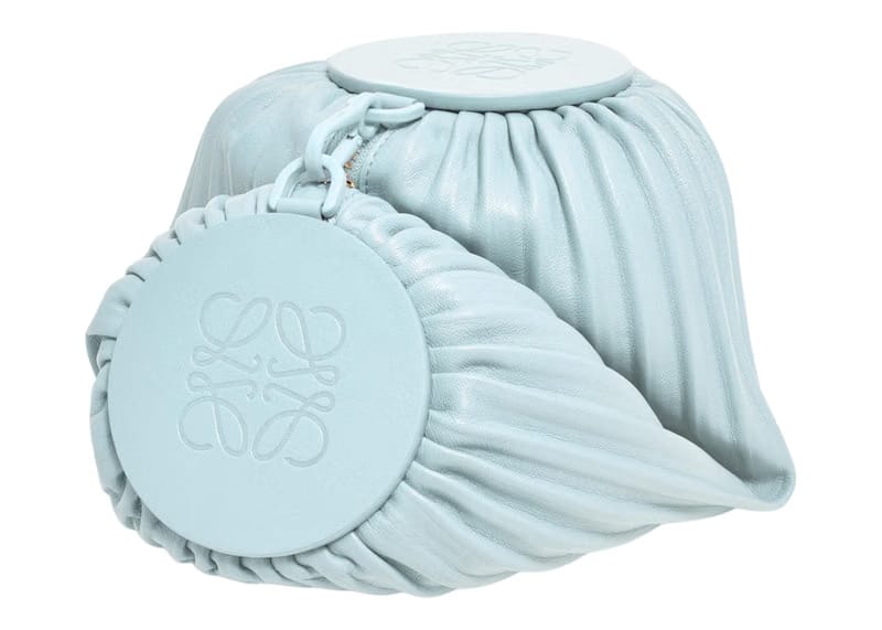 LOEWE Bracelet Pouch in Pleated Pappa Pleated Nappa Aquamarine