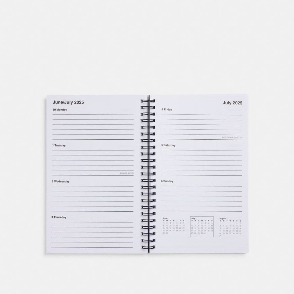 Coach 2024 2025 6 X8 Spiral Diary Book Multi