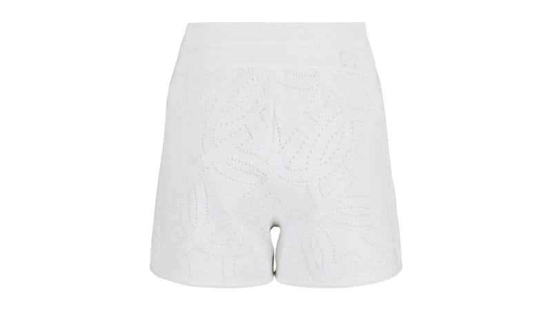 Ferragamo Gancini Pattern Drawstring Shorts White