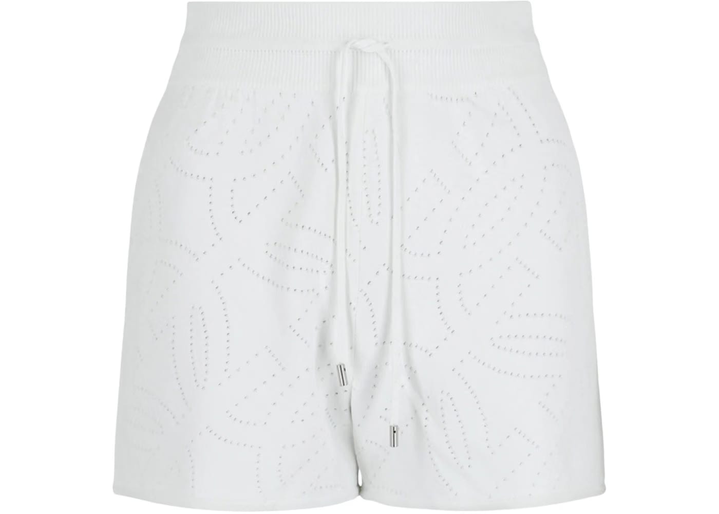 Ferragamo Gancini Pattern Drawstring Shorts White