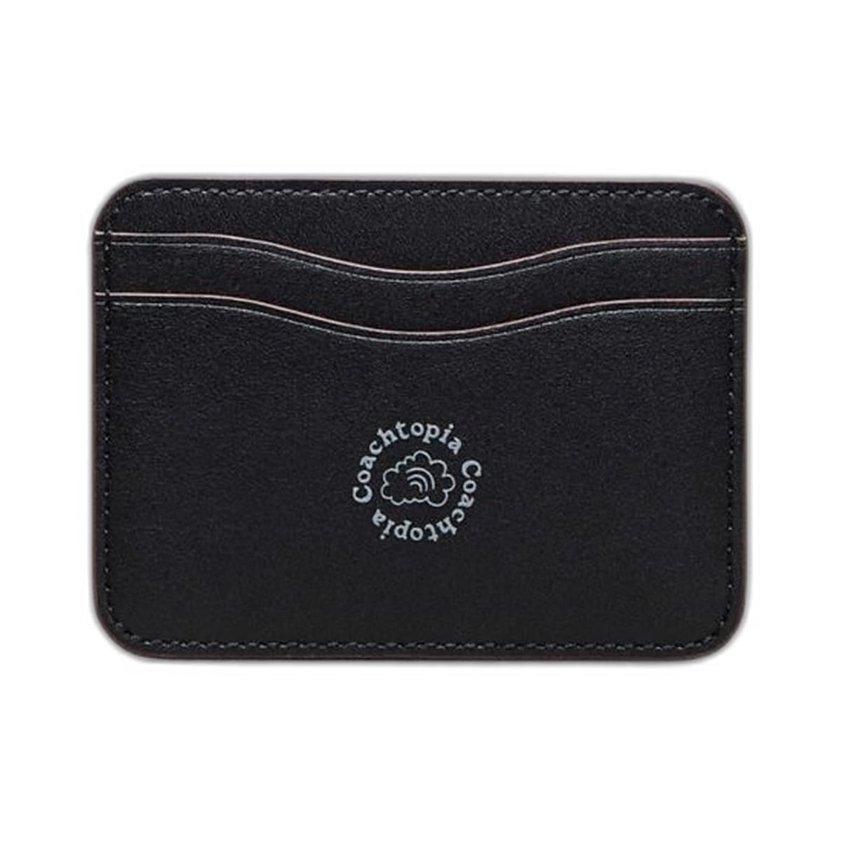 Coach Wavy Card Case In Coachtopia Leather With Caterpillar Print Black
