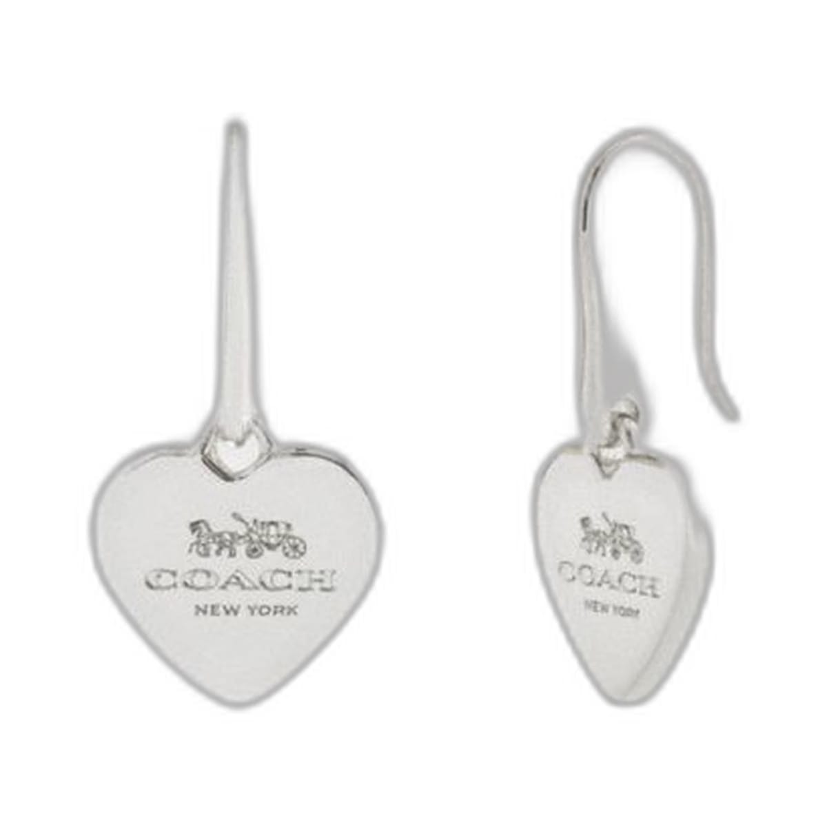 Coach Coach Heart Drop Earrings Silver