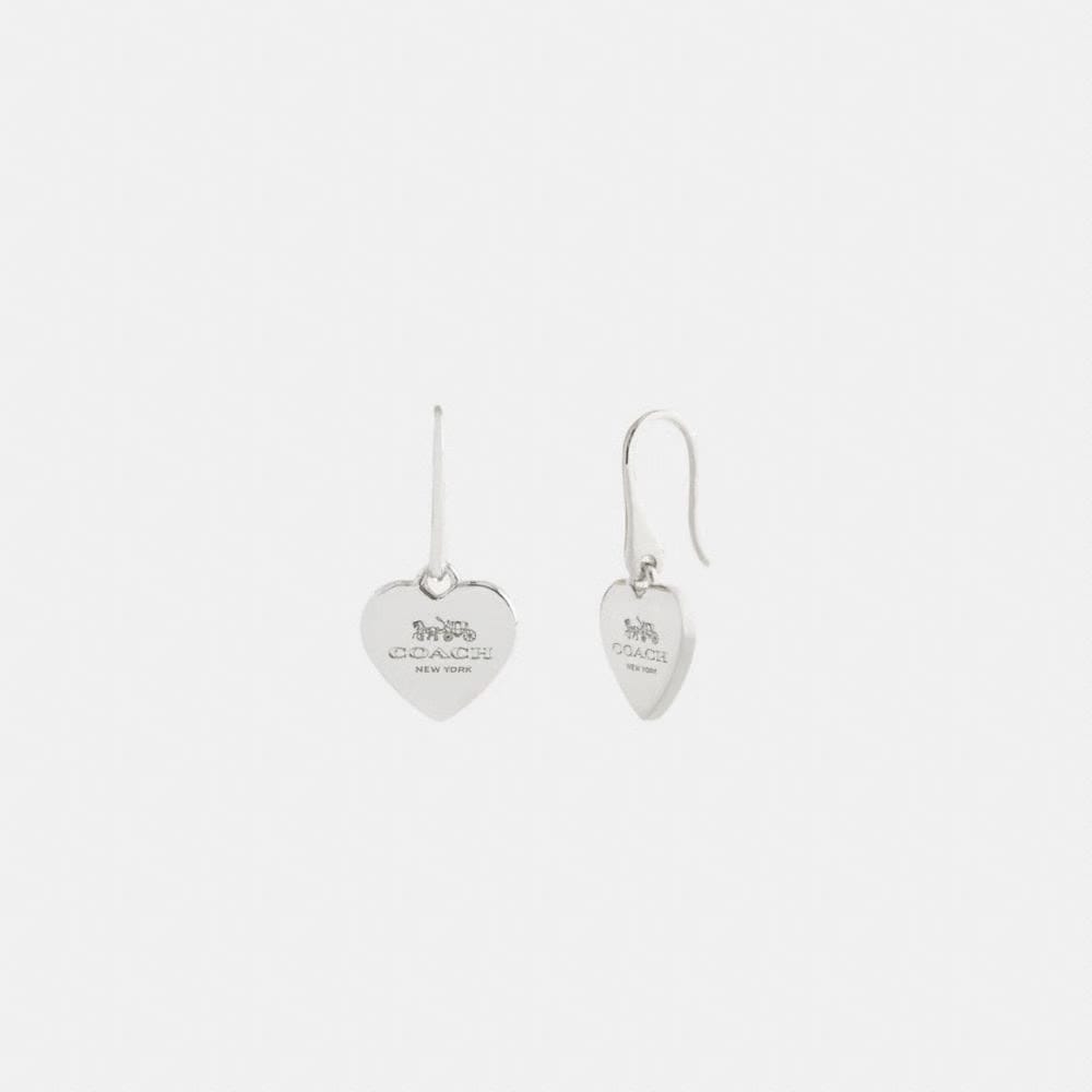 Coach Coach Heart Drop Earrings Silver