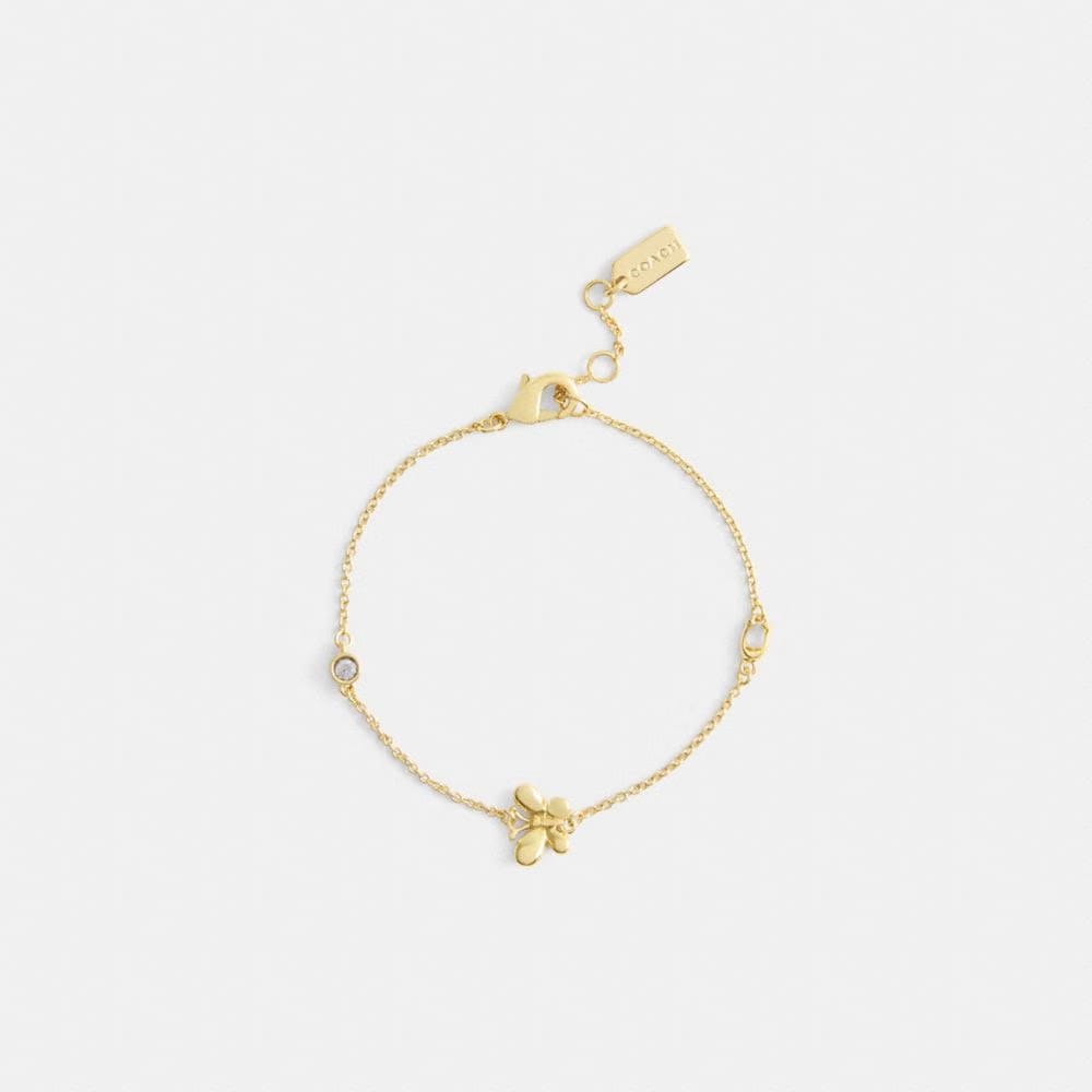 Coach Butterfly Stone Linear Bracelet Gold