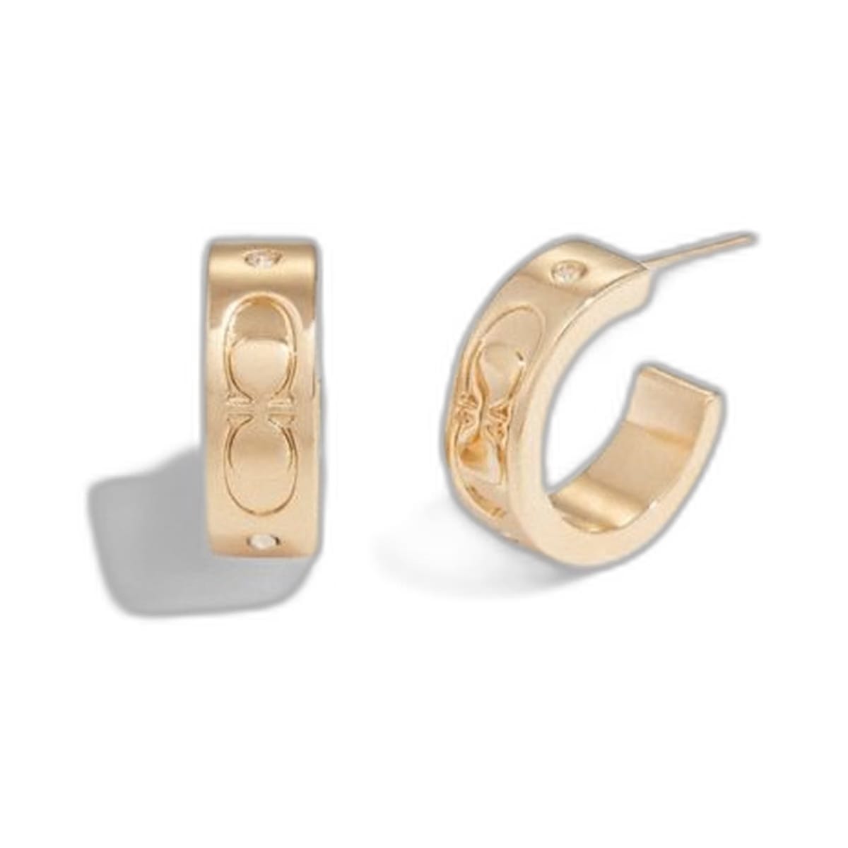 Coach Signature Huggie Earrings Gold