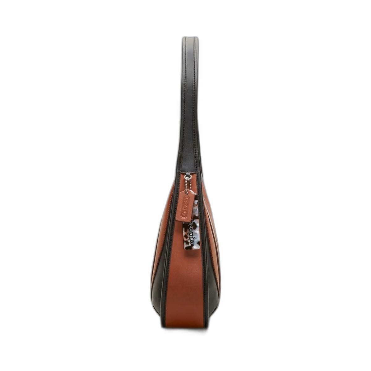 Coach Ergo Bag With Wavy Stripe In Upcrafted Leather Black Saddle