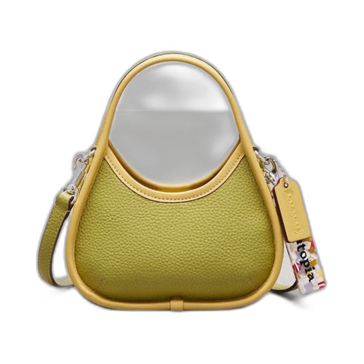 Coach Mini Ergo Bag In Coachtopia Leather Lime Green Sunflower