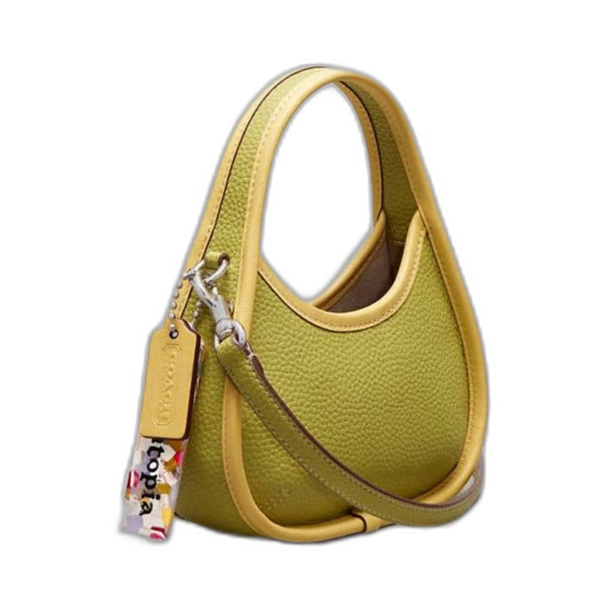 Coach Mini Ergo Bag In Coachtopia Leather Lime Green Sunflower