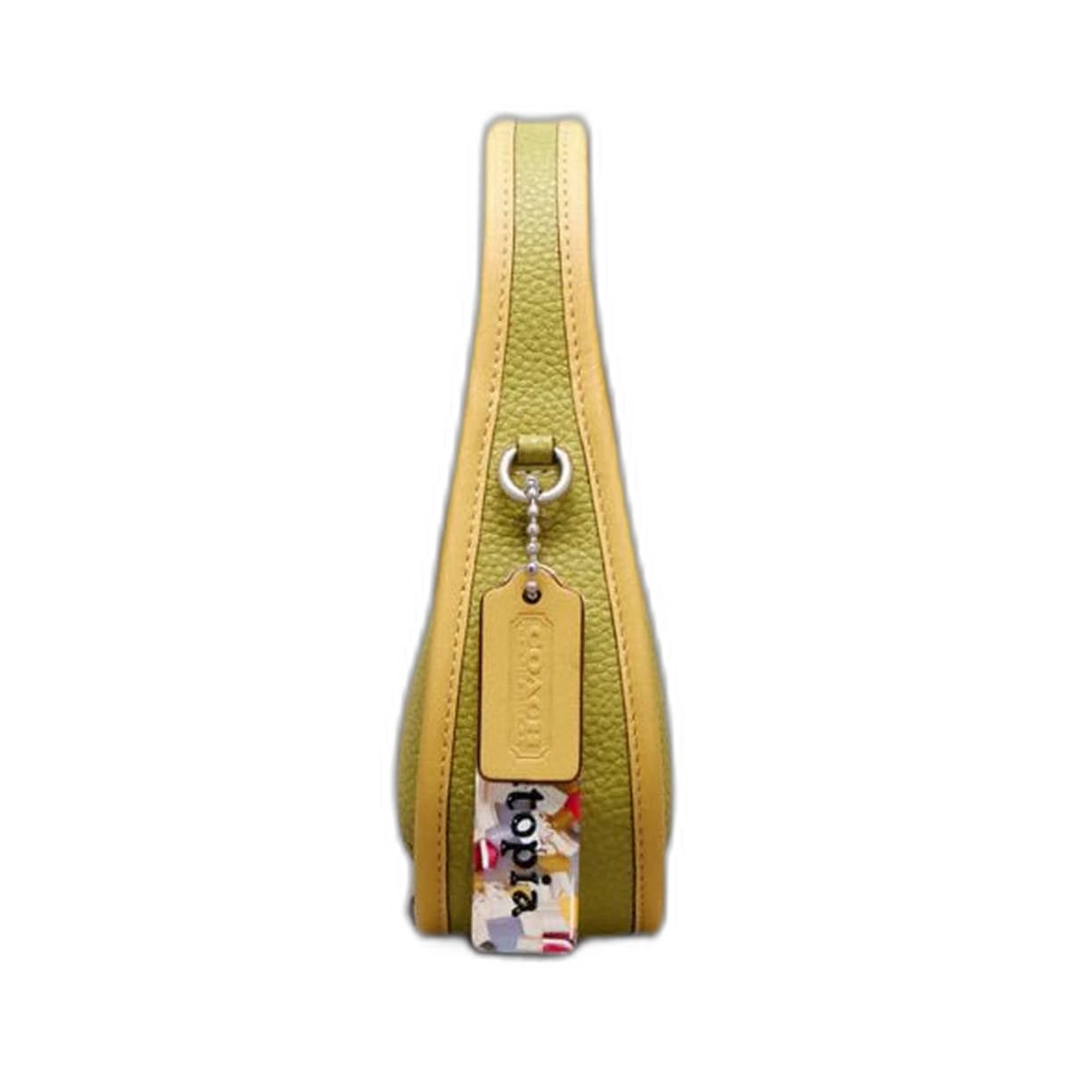 Coach Mini Ergo Bag In Coachtopia Leather Lime Green Sunflower