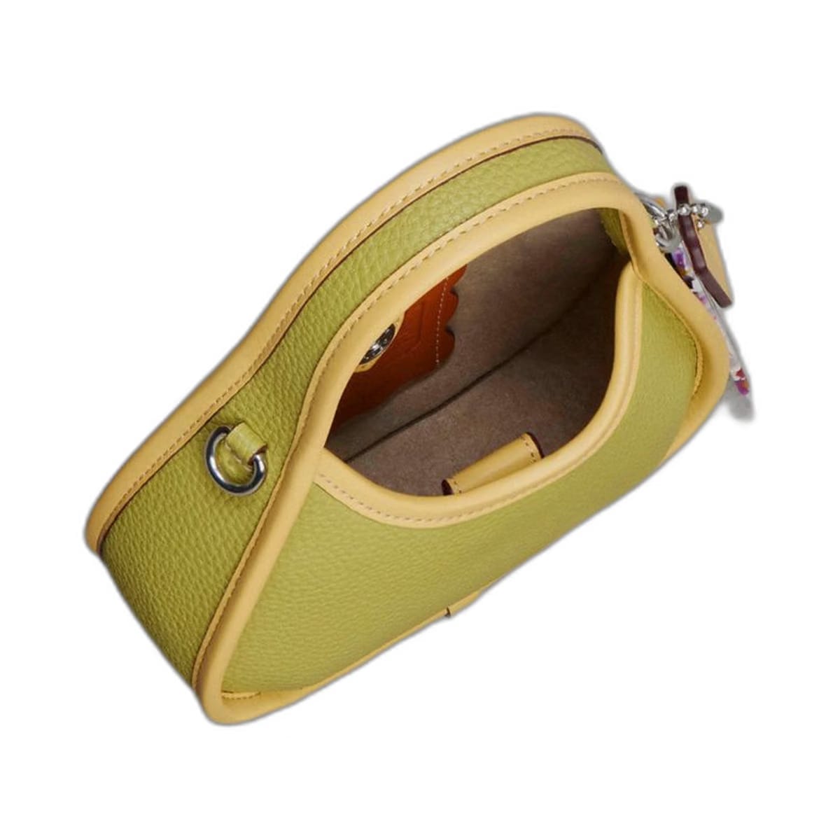 Coach Mini Ergo Bag In Coachtopia Leather Lime Green Sunflower