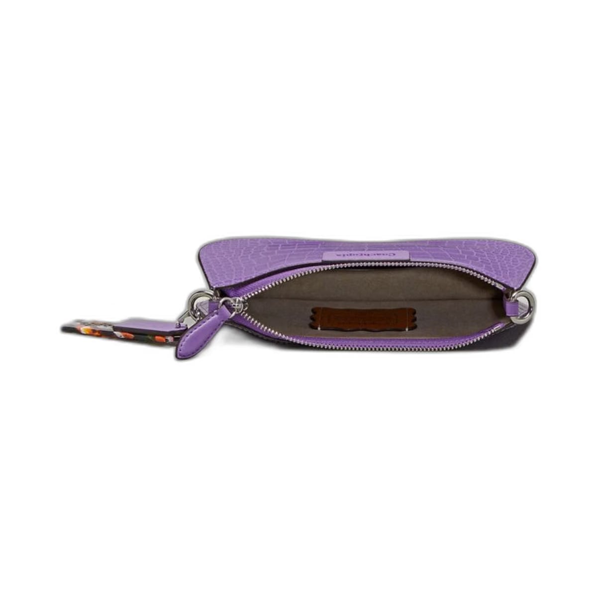 Coach Small Wavy Shoulder Bag In Croc Embossed Coachtopia Leather Iris