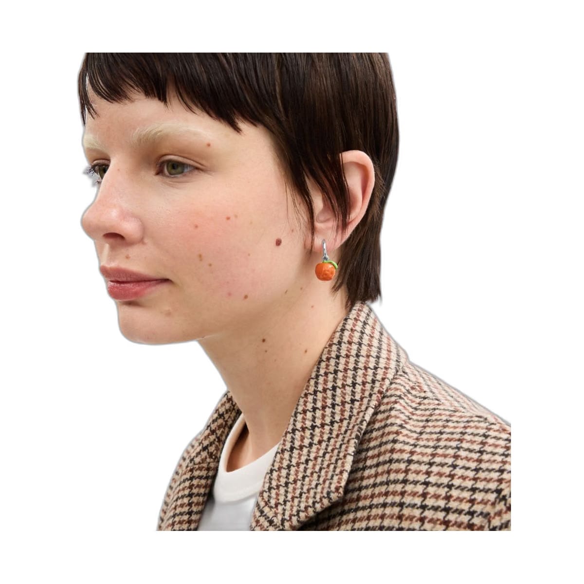 Coach Orange Huggie Earrings Silver Orange