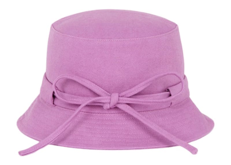 Jacquemus Le Bob Gadjo Bow Knotted Bucket Hat Lilac
