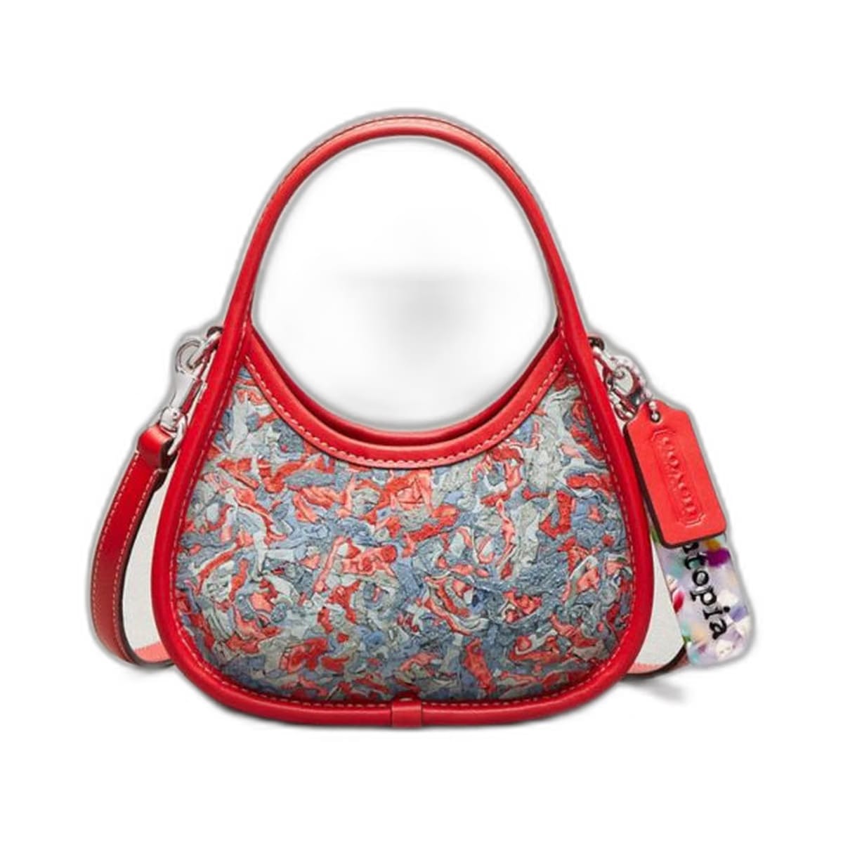 Coach Mini Ergo Bag In Upcrushed Upcrafted Leather Miami Red Multi
