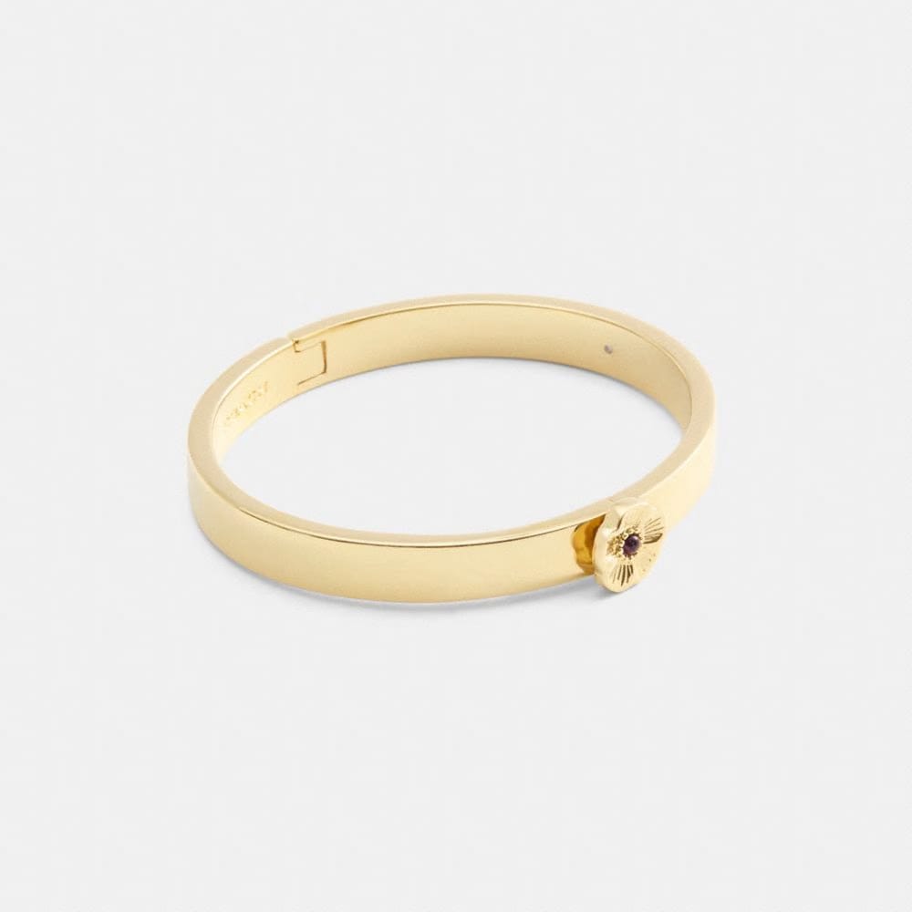 Coach Tea Rose Hinged Bangle Gold
