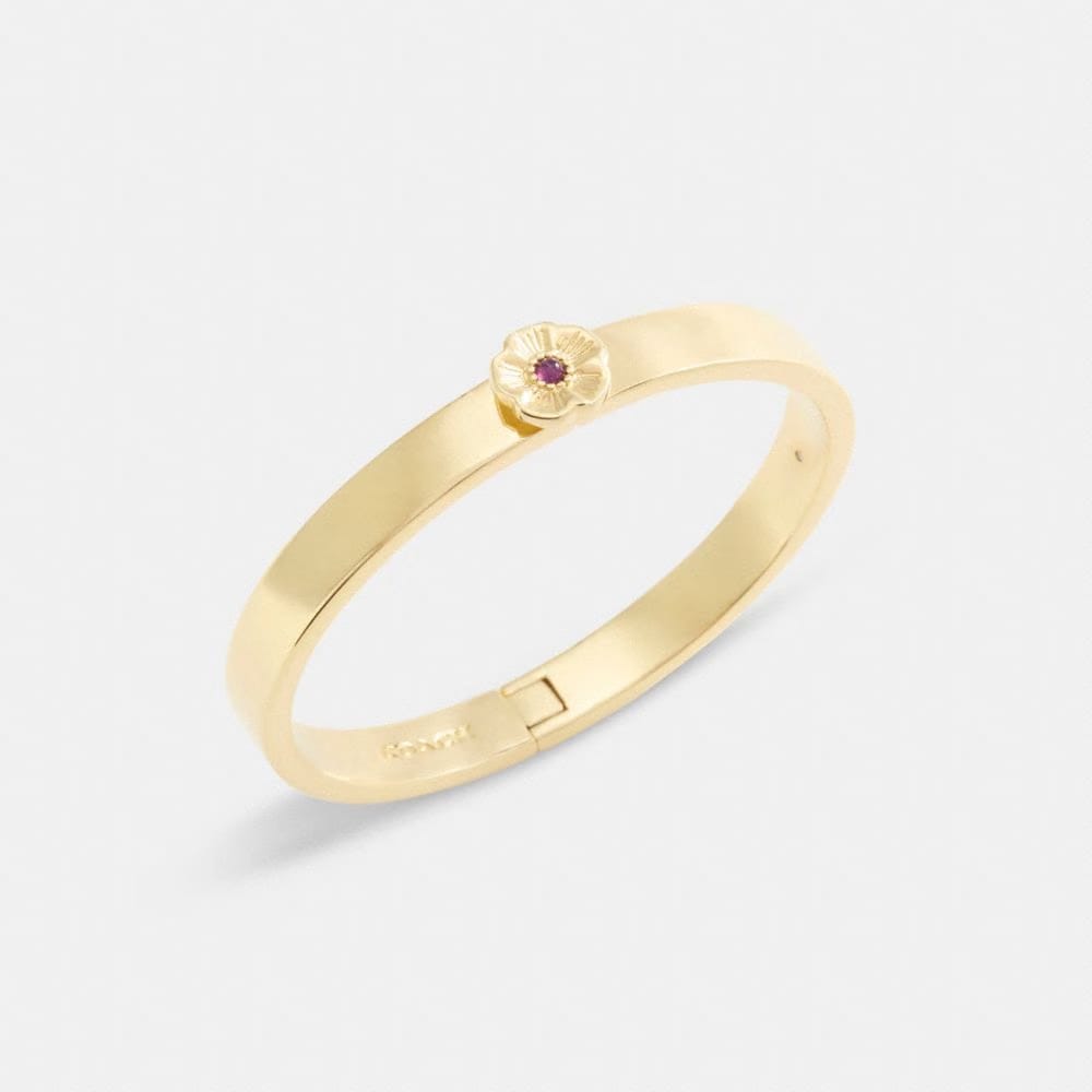 Coach Tea Rose Hinged Bangle Gold