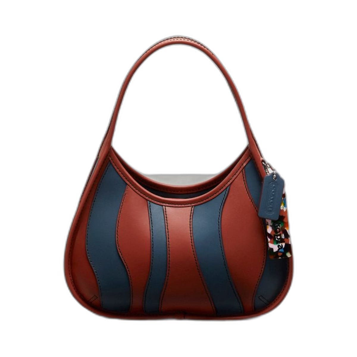Coach Ergo Bag In Wavy Stripe Upcrafted Leather Rust Dark Denim