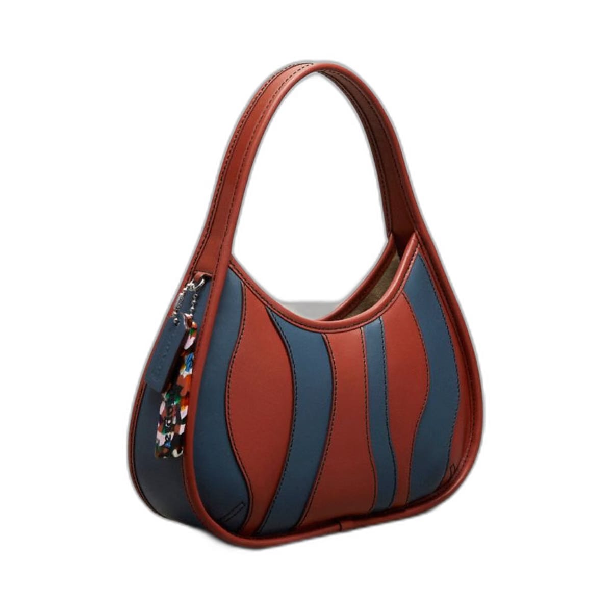 Coach Ergo Bag In Wavy Stripe Upcrafted Leather Rust Dark Denim