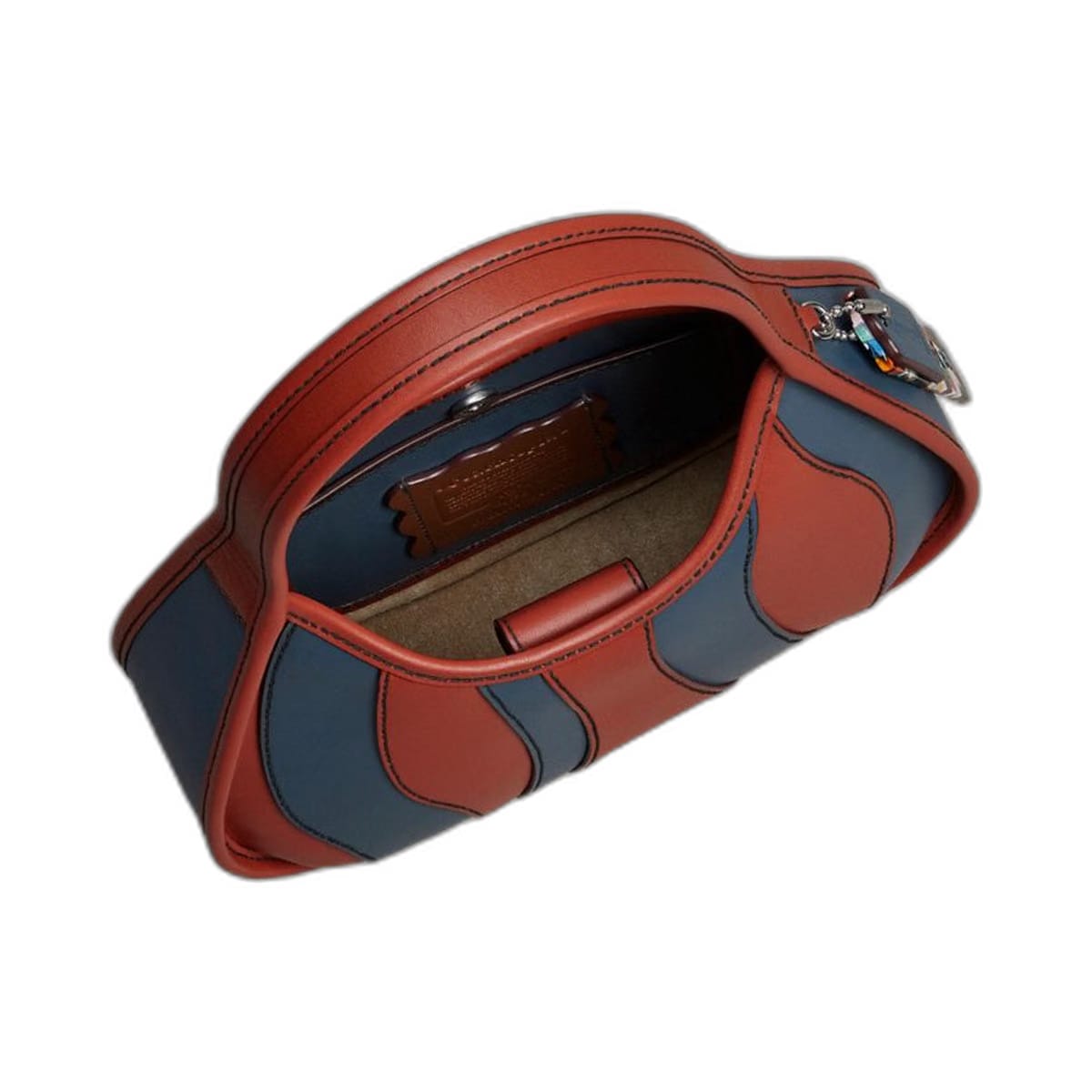 Coach Ergo Bag In Wavy Stripe Upcrafted Leather Rust Dark Denim