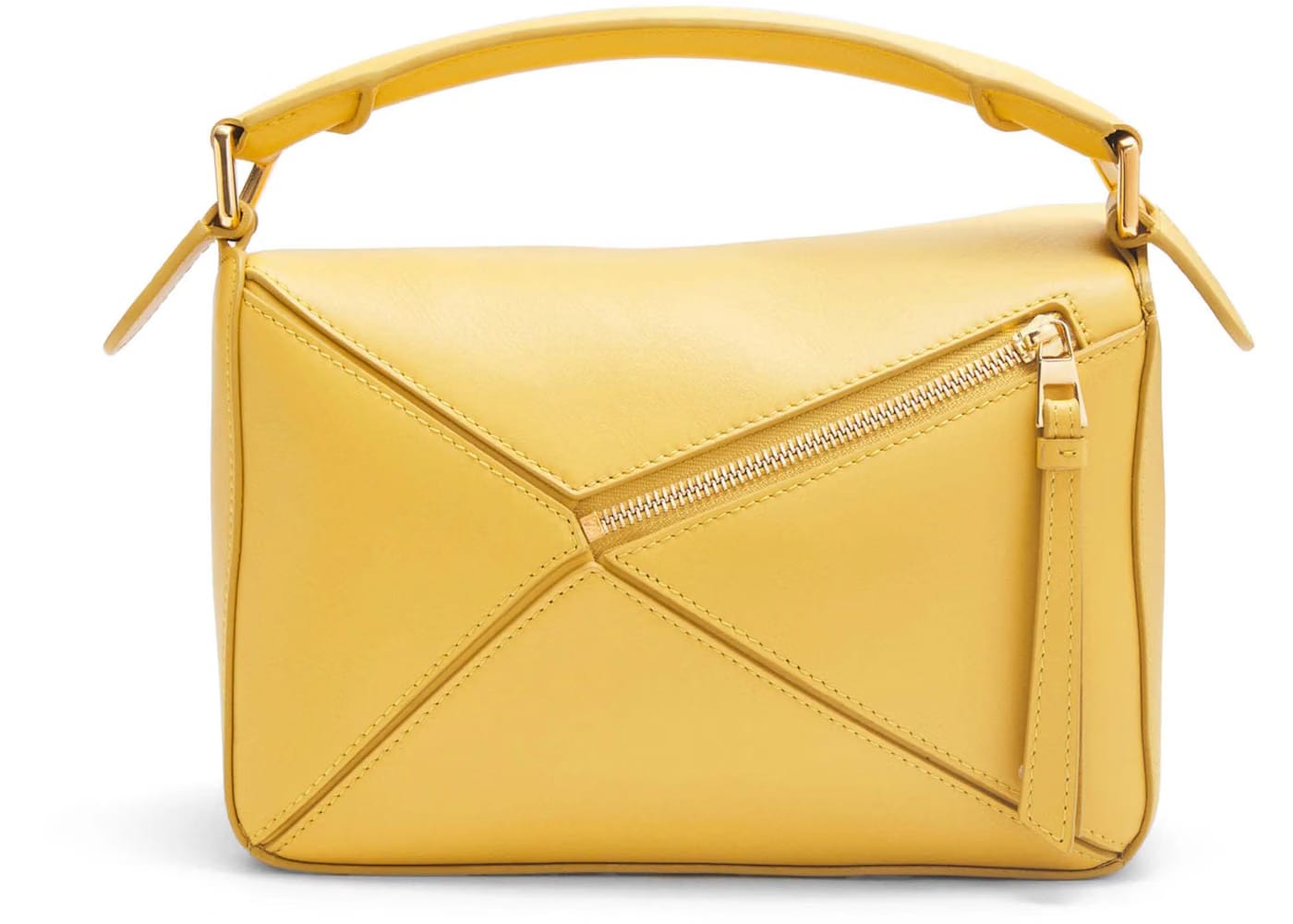LOEWE x Howls Heen Small Puzzle Bag In Satin Calfskin Dark Yellow
