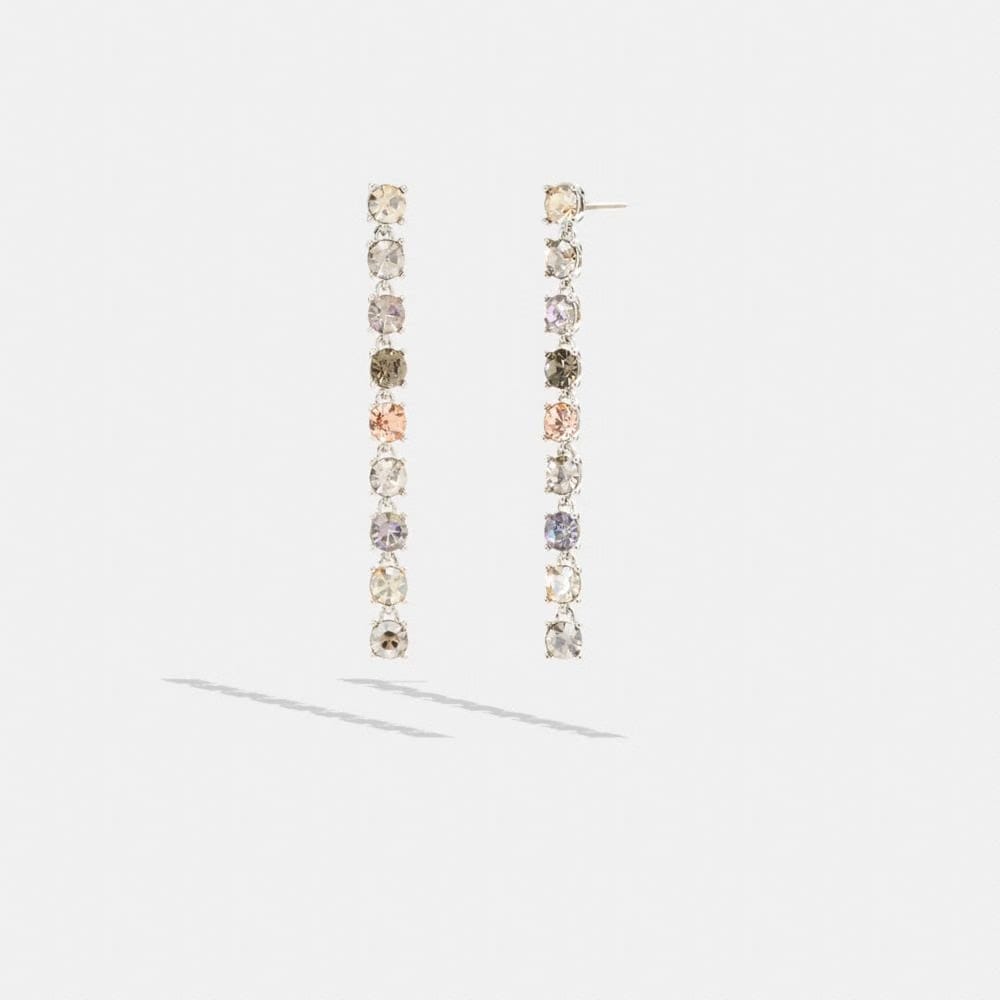 Coach Signature Link Tennis Linear Earrings Silver