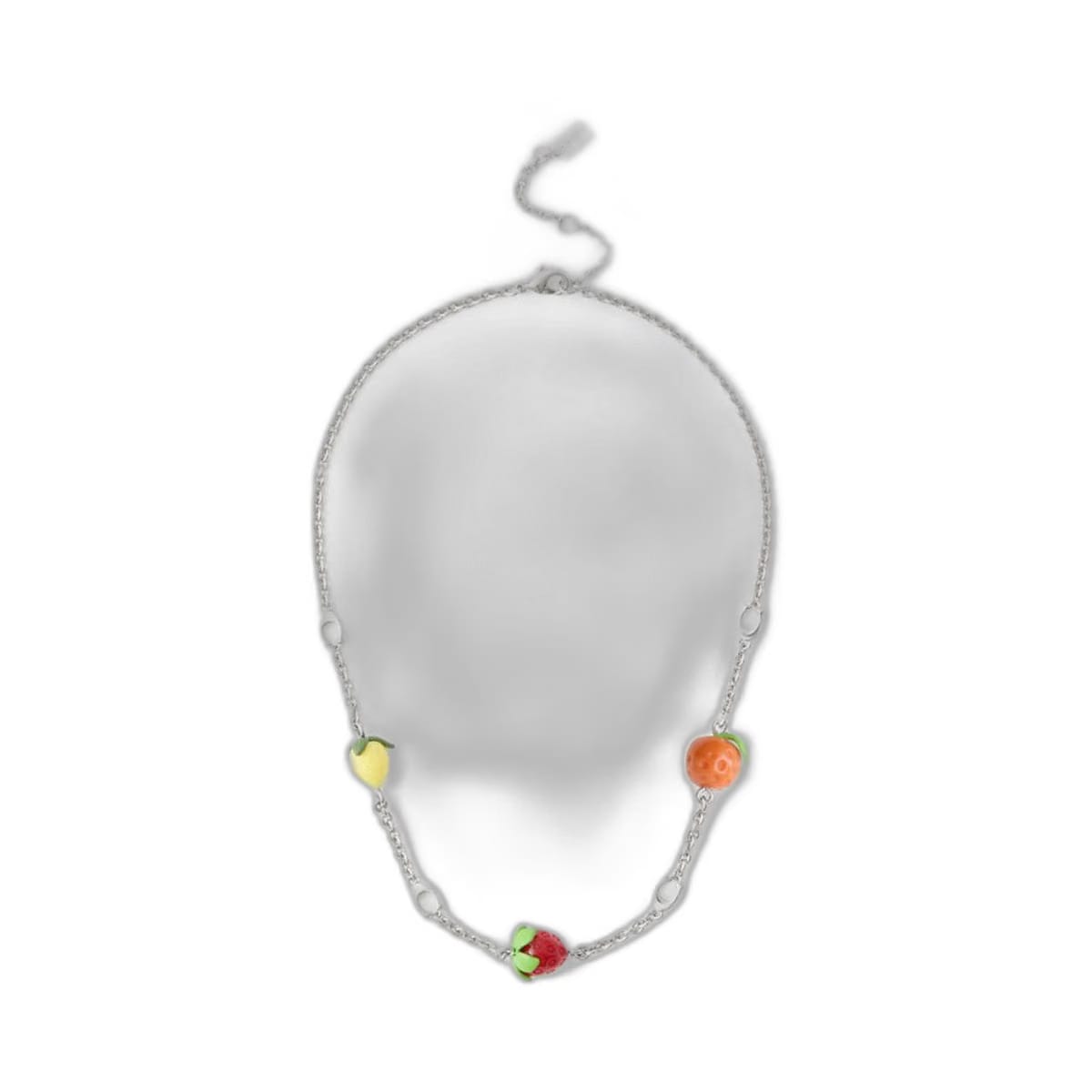 Coach Fruit Charm Necklace Silver Multi