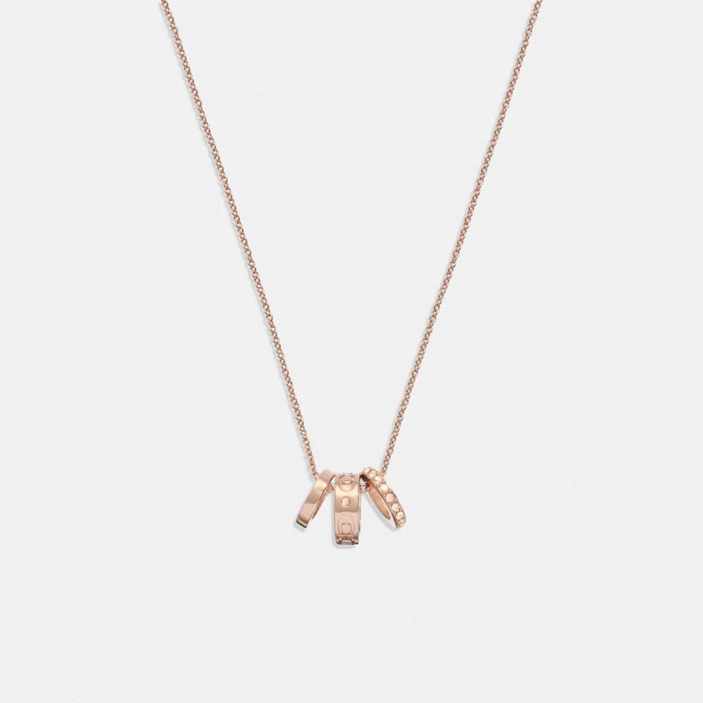 Coach Signature Rondell Necklace Rose Gold