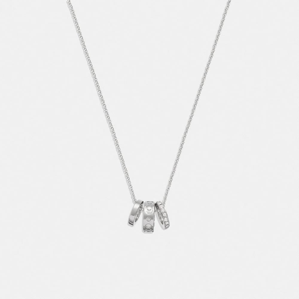 Coach Signature Rondell Necklace Silver