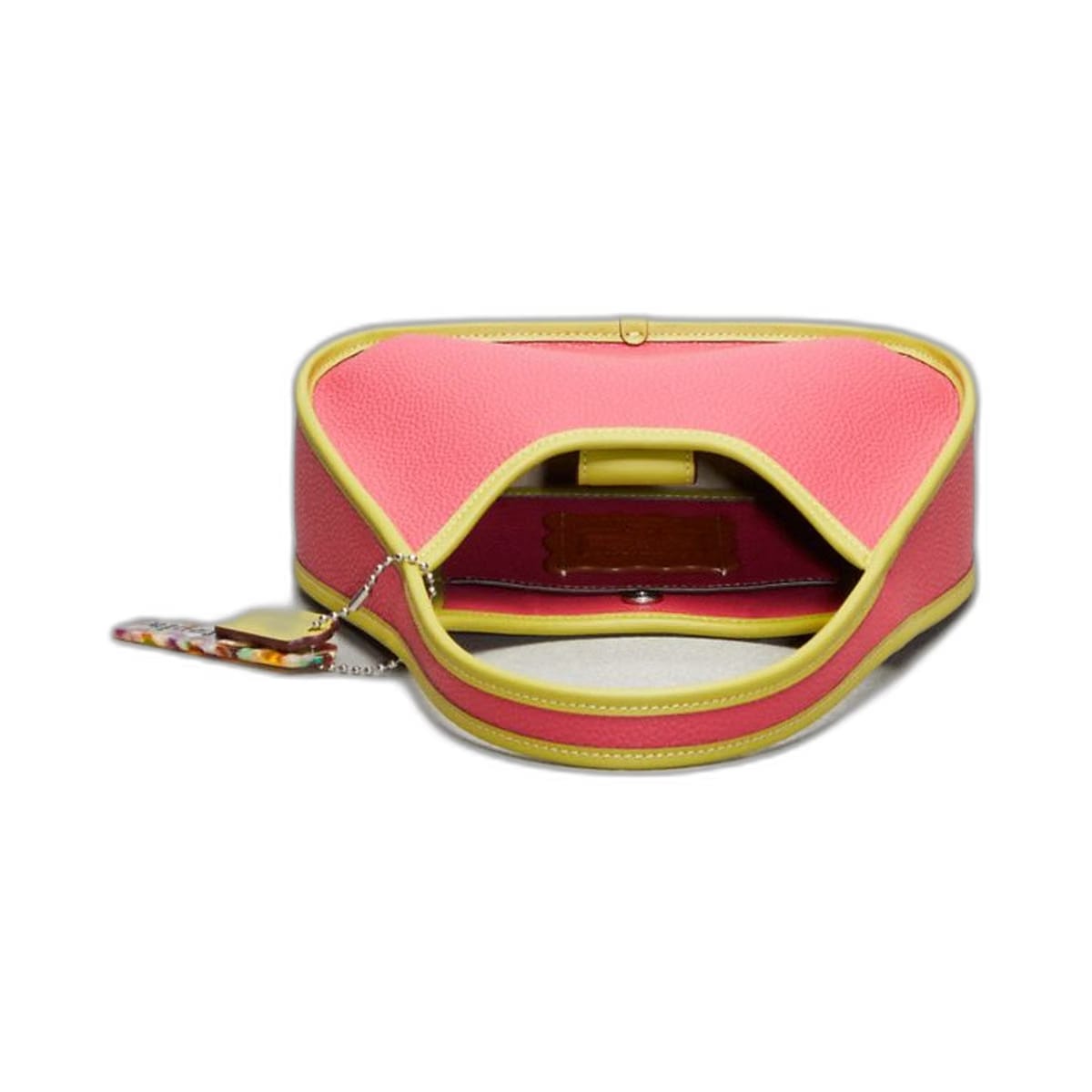 Coach Ergo Bag In Coachtopia Leather Strawberry Haze Lime Green