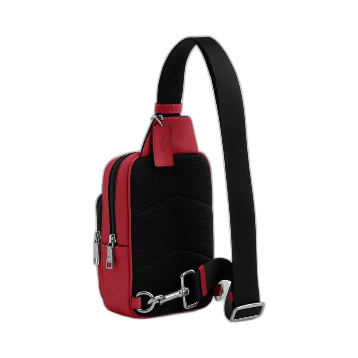 Coach Racer Sling Pack Silver True Red