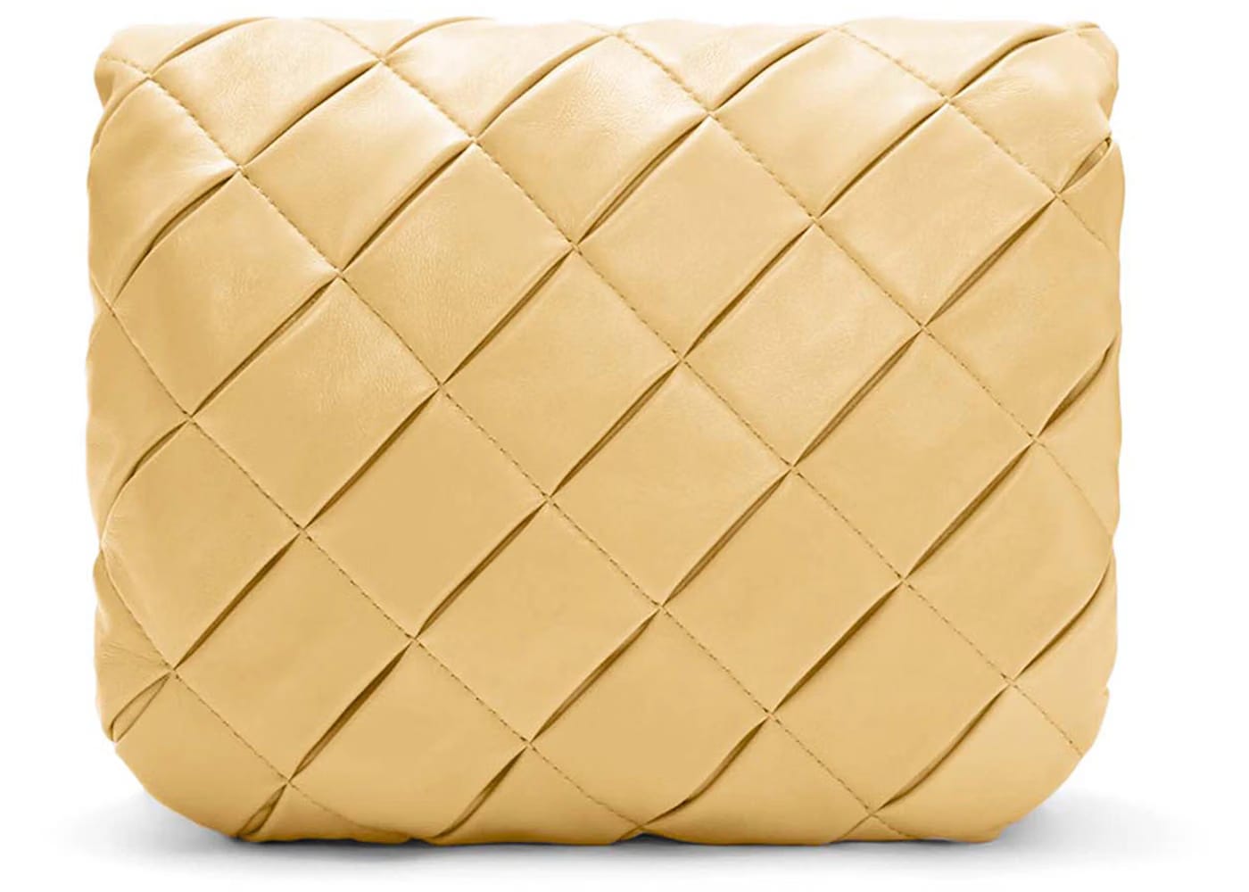 LOEWE Puffer Goya In Pleated Shiny Nappa Lambskin Dark Butter