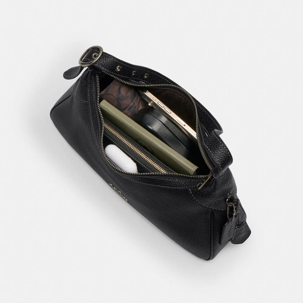 Coach Ella Small Shoulder Bag Gunmetal Black