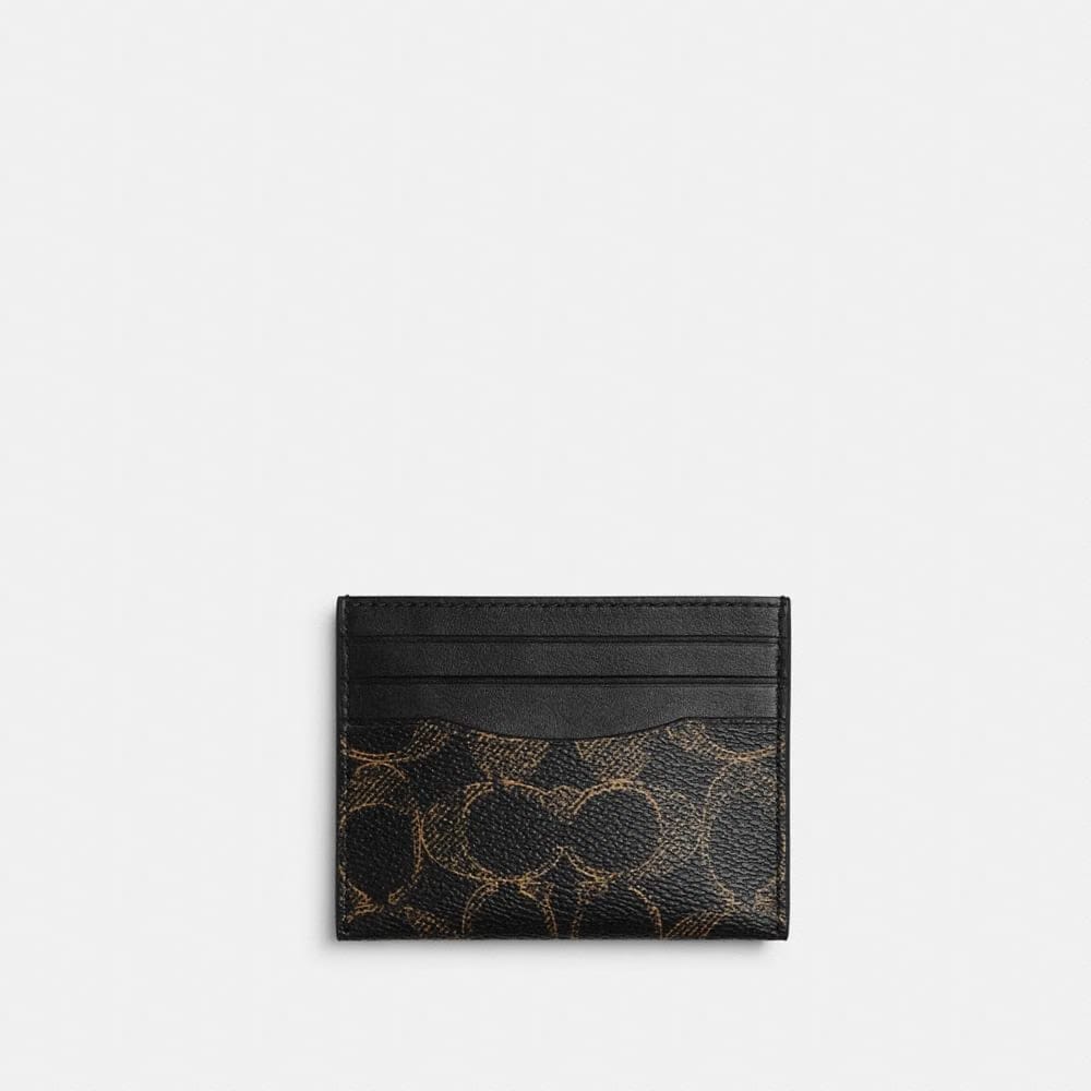 Coach Slim Id Card Case In Loved Signature Canvas Brown
